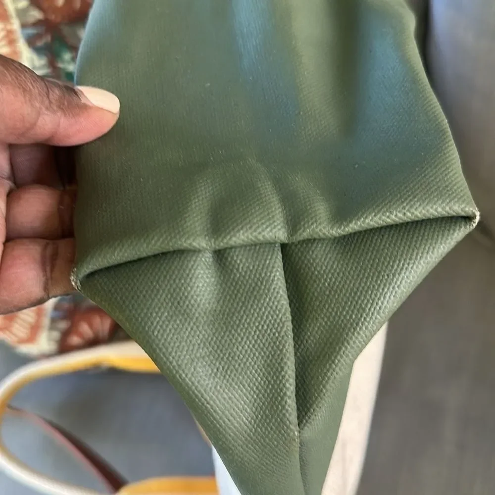 Tag & Crew Dipped Tote with Yellow Strap-Olive
